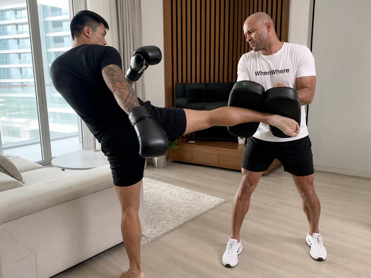 Personal trainer coaching a client in Dubai