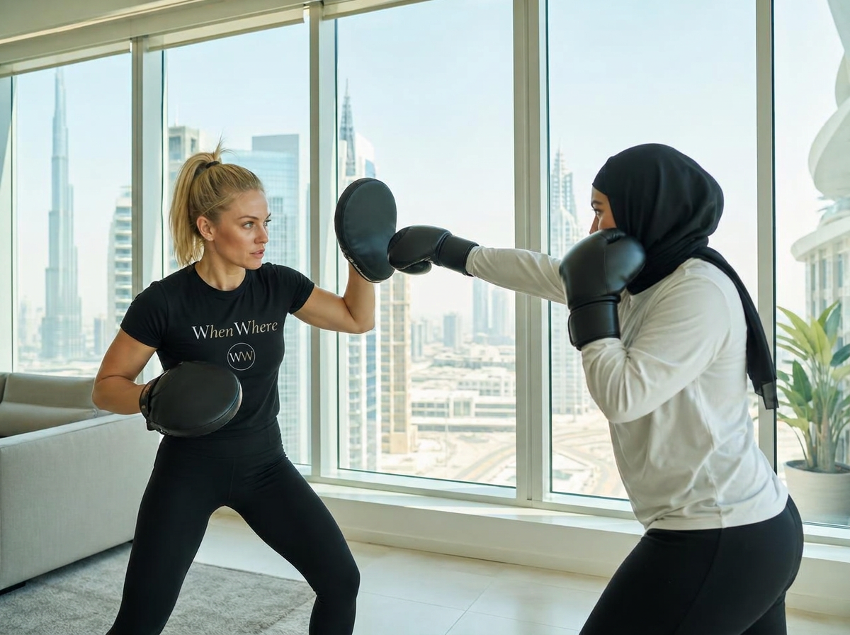 Personal trainer coaching a client in Dubai