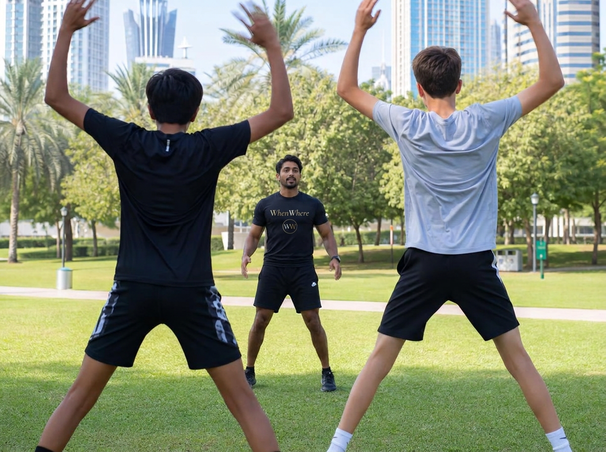 Personal trainer coaching a client in Dubai