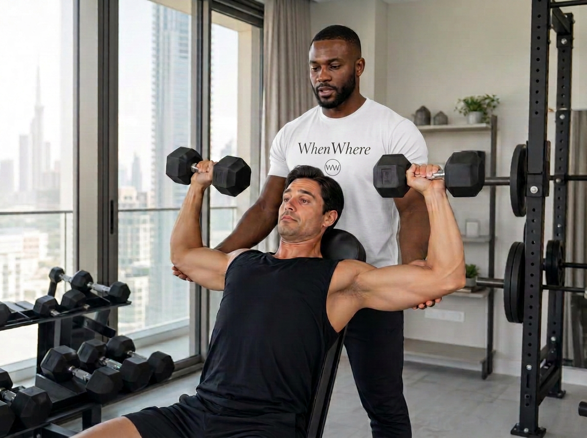 Personal trainer coaching a client in Dubai