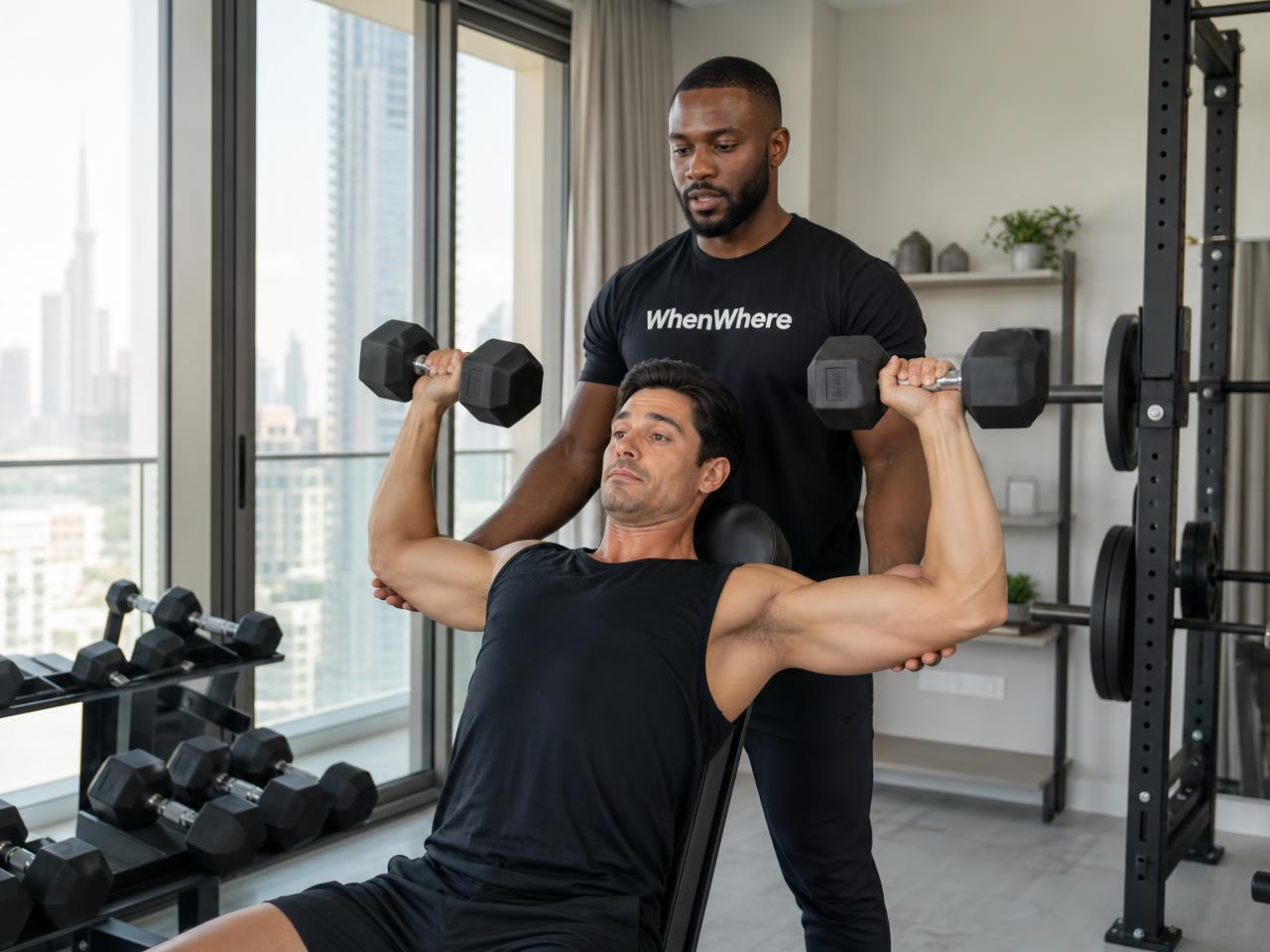 Personal trainer coaching a client in Dubai