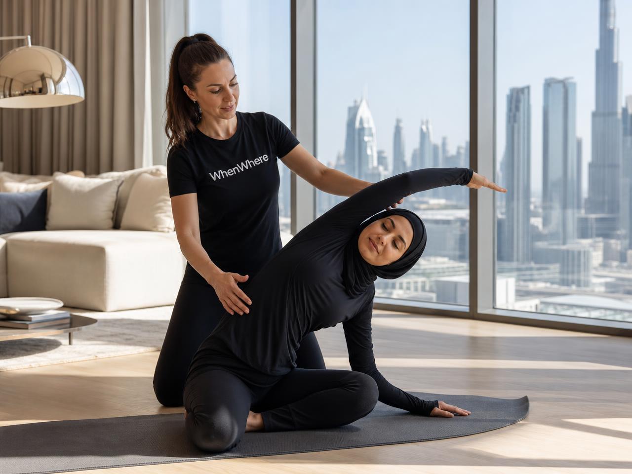 Personal trainer coaching a client in Dubai