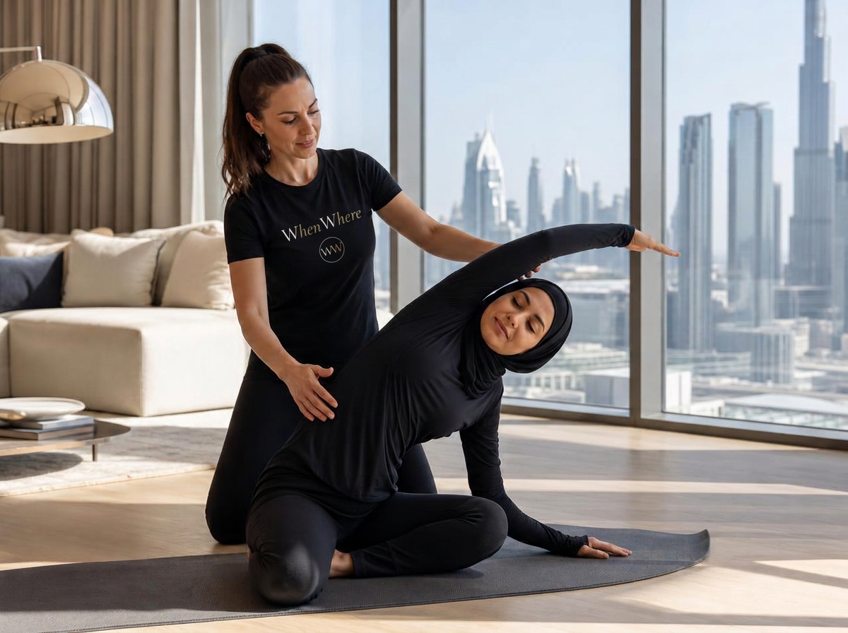 Personal trainer coaching a client in Dubai